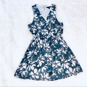 Banana Republic Blue & Black Floral Dress